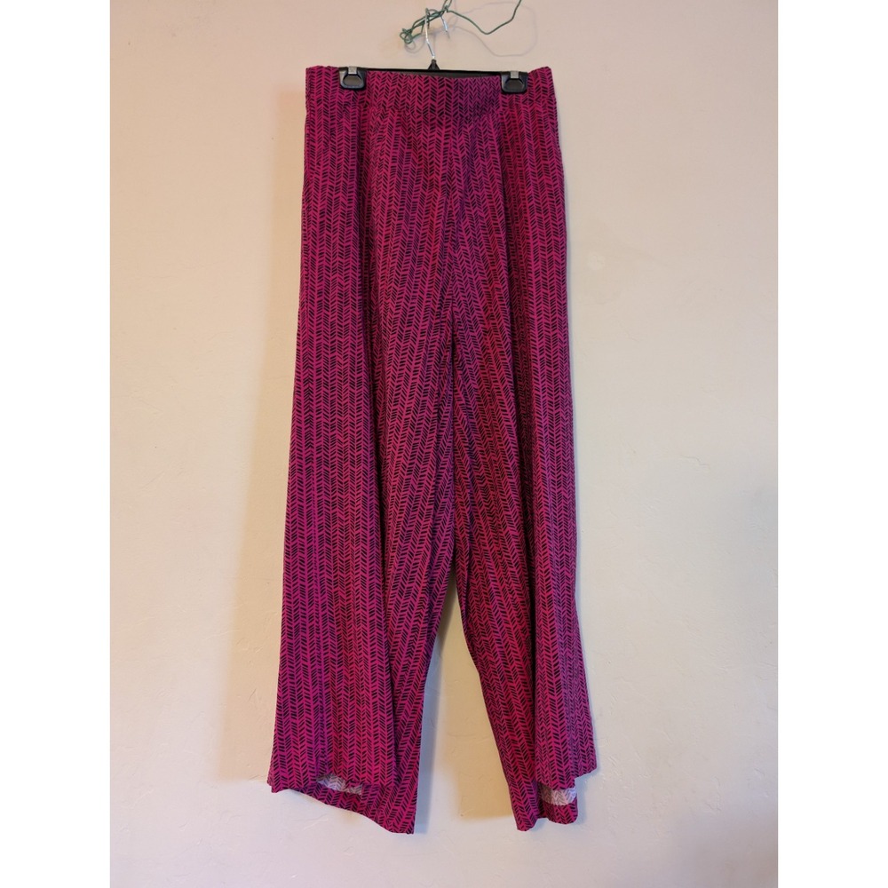 Luxury Set Magenta Purple Wide Leg Pants & Crop Top Smocked Ruffle 2XL3XL Resort - Picture 7 of 15
